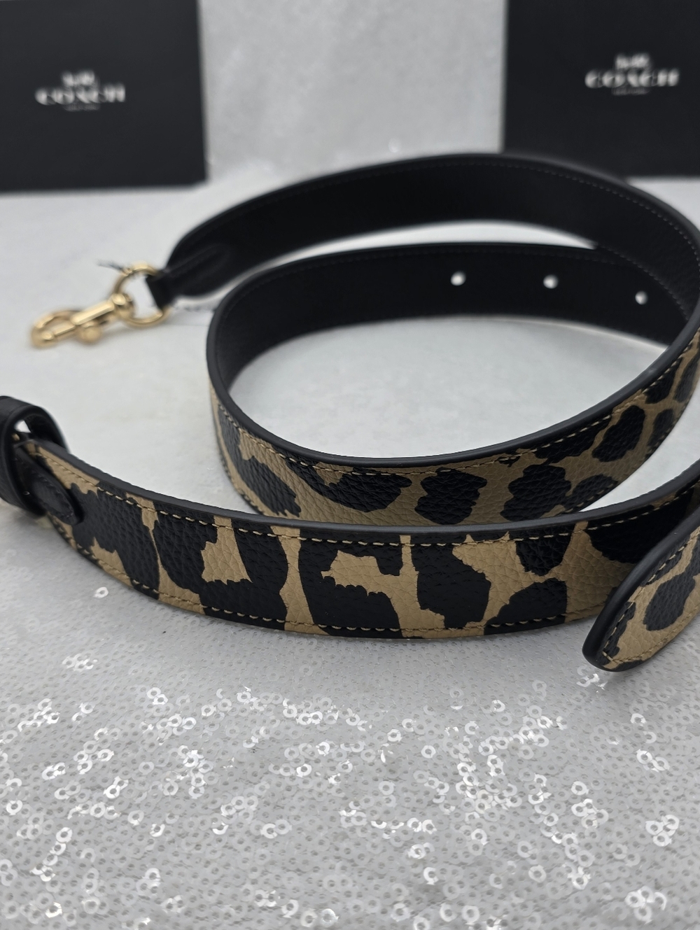 Coach Leather Leopard Print Replacement Reversible Adjustable Bag Strap - Picture 8 of 16